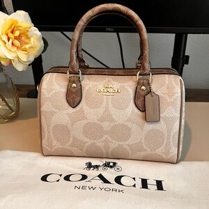 Coach Rowan in Blocked Signature Canvas